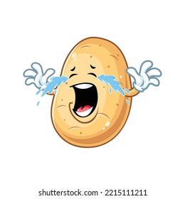 vector cartoon, character, and mascot of a crying potato.