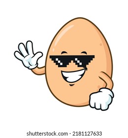 Vector Cartoon, Character, And Mascot Of An Egg Thug Life.