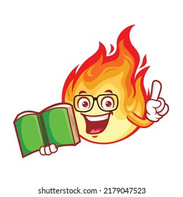 dibujos animados vectoriales, personajes y mascota de un libro que contiene llamas.