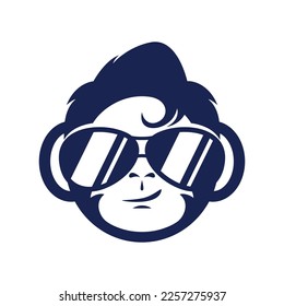 caricatura vectorial, personaje y mascota de una cabeza de mono humeante.