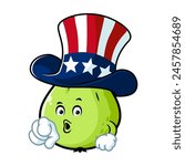 vector cartoon, character, and mascot of a guava wearing uncle sam hat.