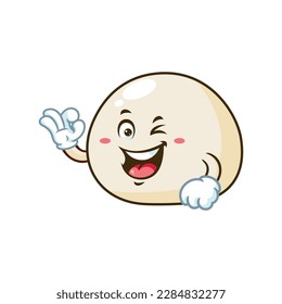 vector cartoon, character, and mascot of a mochi with ok pose.