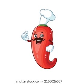 caricatura vectorial, personaje y mascota de un chef bigote chili.