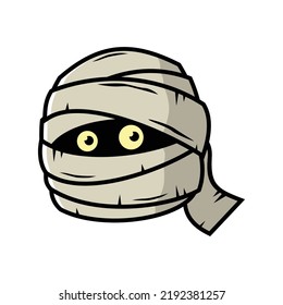 vector cartoon, character, and mascot of a Mummy head.