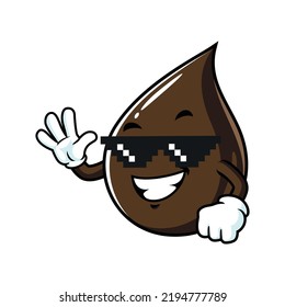 Vector Cartoon, Character, And Mascot Of A Petroleum Oil Drop Thug Life.