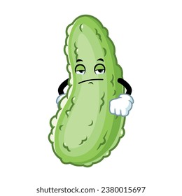 Vektorgrafik, Charakter und Maskottchen eines Pickles mit langweiliger Ausdrucksform.