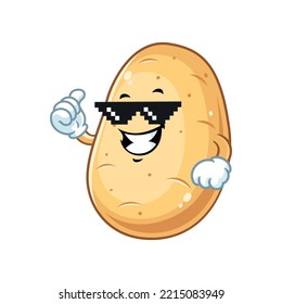 vector cartoon, character, and mascot of a potato thug life.