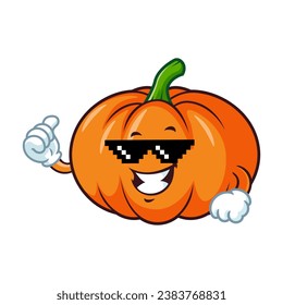 vector cartoon, character, and mascot of a pumpkins thug life.