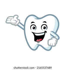 vector cartoon, character, and mascot of a teeth welcome pose.