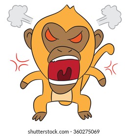 vector cartoon character monkey angry