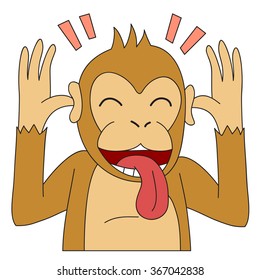 vector cartoon character monkey playing
