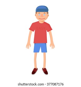 Vector Cartoon Character on white background. Flat design vector illustration.