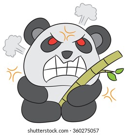 vector cartoon character panda angry