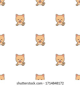 Vector cartoon character pomeranian dog seamless pattern background for design.