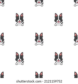 Vector cartoon character shepherd dog seamless pattern background for design.