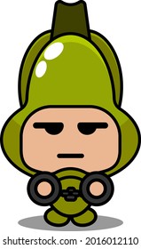 vector cartoon character simple chayote vegetable mascot costume wearing handcuffs