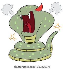 vector cartoon character snake angry