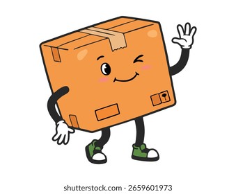 vetorizar uma caixa de estilo de caractere de desenho animado