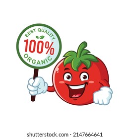 caricatura vectorial del tomate que contiene cartón orgánico