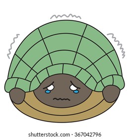 vector cartoon character turtle scared