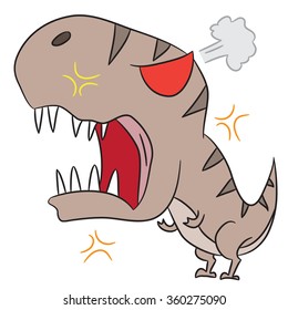 vector cartoon character tyranosaurus angry