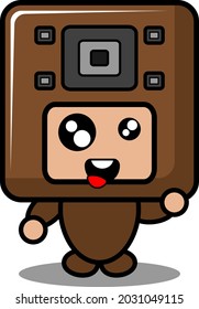 vector cartoon character voice speaker doodle cute mascot costume with crazy expression