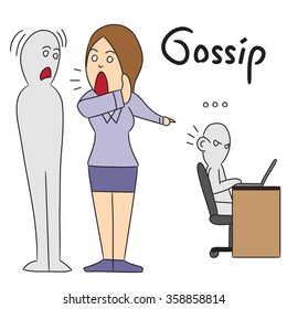 vector cartoon character woman gossip