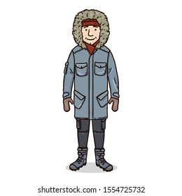 Vector Cartoon Character - Young Man in Winter Outfit