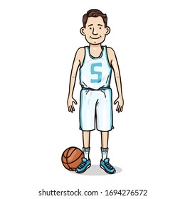 Cartoon-Figur der Vektorillustration - Junge Mann auf weißem Hintergrund Uniform