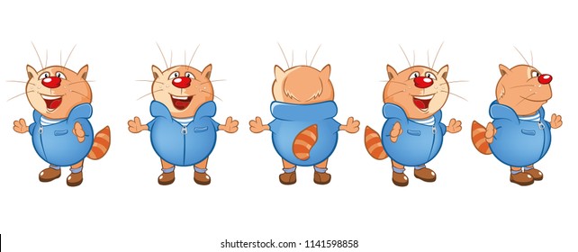 Vector Cartoon Characters Cat for you Design and Computer Game. Storyboard