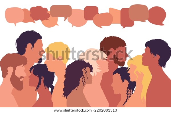 Vector Cartoon Characters Speech Bubbles Expressing Stock Vector