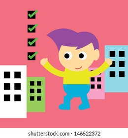 Vector cartoon check and choose 