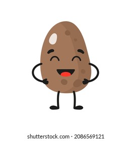 Caricatura vectorial alegre tierno personaje de papa. Concepto de niños.