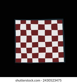 Vector cartoon chess board. Wooden chess board. Chess board background. Chessboard illustration.