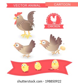 vector cartoon chicken cute-illustration