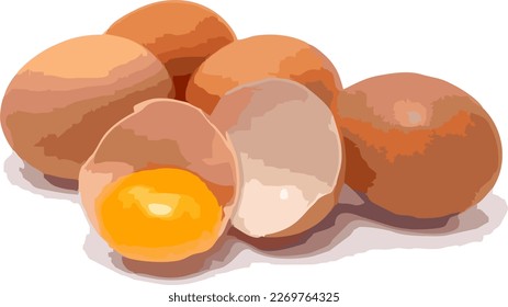 ilustración de huevo de pollo de dibujos animados vectoriales