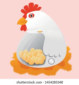 vector cartoon chicken gachapon egg