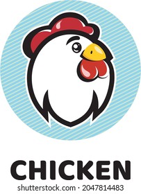 Vector Cartoon Chicken Logo On White Stock Vector (Royalty Free ...