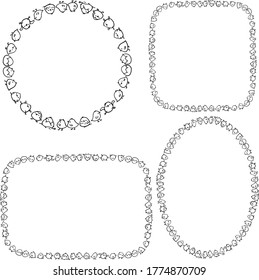 vector cartoon chicks design icon background border frame