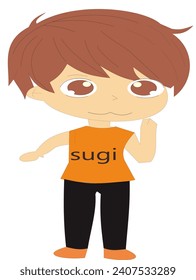 vector cartoon of child dressed in casual style