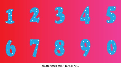 Vector cartoon child figures. Color numbers set