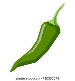 Vector Cartoon Chili Pepper Isolated On White Background