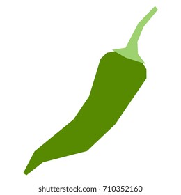 Vector Cartoon Chili Pepper Isolated On White Background
