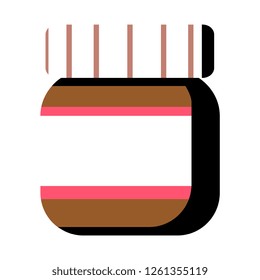 Vector Cartoon Chocolate Spread Icon Isolated On White Background