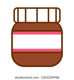 Vector Cartoon Chocolate Spread Icon Isolated On White Background