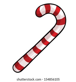 Vector Cartoon Christmas Candy Cane