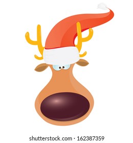 vector cartoon Christmas reindeer character. kids merry christmas illustration. postcard and greeting card design.