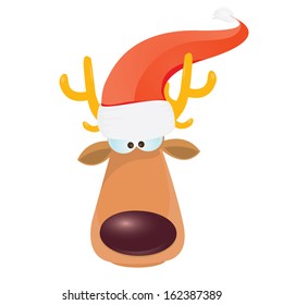 vector cartoon Christmas reindeer character. kids merry christmas illustration. postcard and greeting card design.