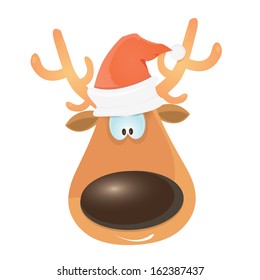 vector cartoon Christmas reindeer character. kids merry christmas illustration. postcard and greeting card design.