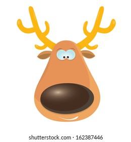 vector cartoon Christmas reindeer character. kids merry christmas illustration. postcard and greeting card design.